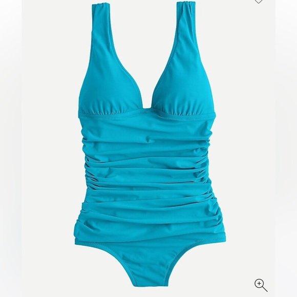 J. Crew Other - J.crew Havana Blue Ruched femme one-piece swimsuit size 14